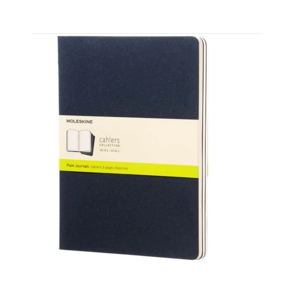 Набор Moleskine 3 блокнота Cahier Journal XL, 120 стр., синий