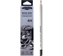 Чернографитный карандаш ACMELIAE 4Н шестигранный, корпус серебряный, 12 шт. 8000-4H EAN