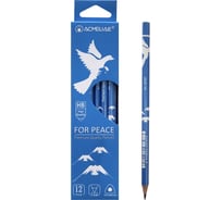 Чернографитный карандаш ACMELIAE HB For Peace трехгранный, корпус голубой, 12 шт. 43797 EAN