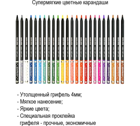 Набор цветных карандашей ACMELIAE blackwood artmate 24 цвета, в картонном футляре 43587