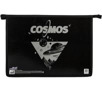 Папка для тетрадей ЮНЛАНДИЯ Cosmos А4, 1 отделение, картон/пластик, конгрев, на молнии 271446