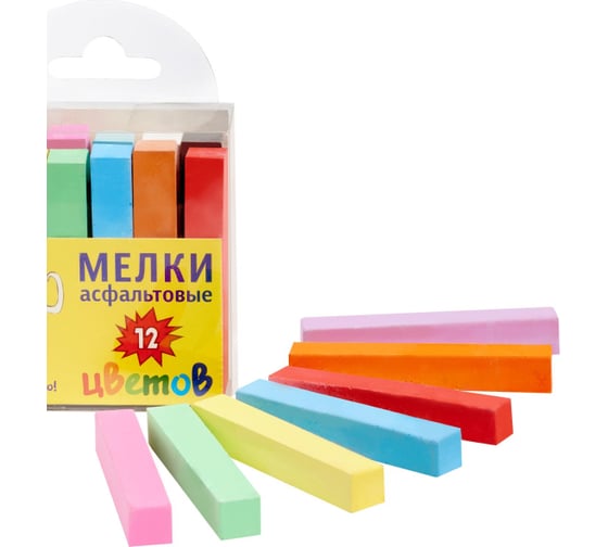 Мел для асфальта ООО Комус цветной 12 шт 12 цветов 1735687