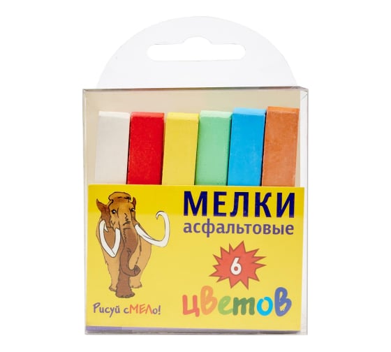 Мел для асфальта ООО Комус цветной 6 шт 6 цветов 1735686