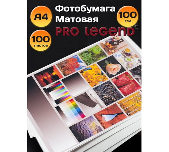 Фотобумага Pro Legend А4, матовая, 100 г/м, 100 л PL5563