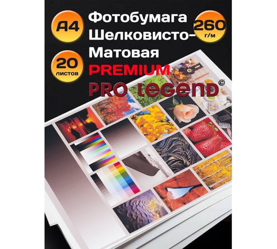 Фотобумага Pro Legend А4, шелковисто-матовая, 260 г/м, 20 л PL5591