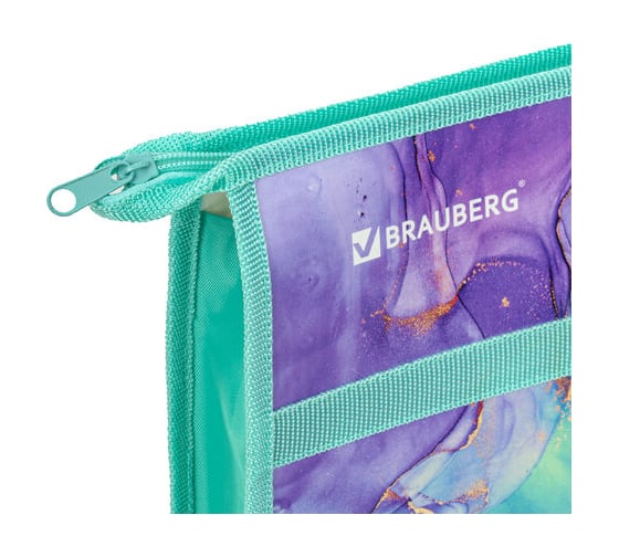 Папка для рисунков и чертежей BRAUBERG Marble с ручками А3, пластик, молния сверху 271435
