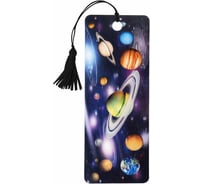 Закладка для книг Вселенная 3D BRAUBERG, объемная, с декоративным шнурком-завязкой 6 шт 125757