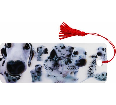 Закладка для книг Далматинцы 3D BRAUBERG, объемная, с декоративным шнурком-завязкой 6 шт 125758