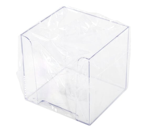 Пластиковая подставка для бумажного блока BRAUBERG Classic, 90x90x90 мм, прозрачная 238092