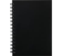 Скетчбук BRAUBERG белая бумага 160 г/м2, 145x205 мм, 60 листов, гребень, твёрдая черная обложка, Art 115072