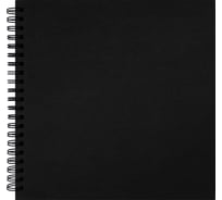 Скетчбук для маркеров BRAUBERG бумага Вхи Гознак 200 г/м2, 190x190 мм, 40 листов, гребень, твёрдая обложка, черный, Art Classic 115081