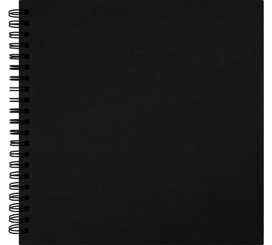 Скетчбук для маркеров BRAUBERG бумага Вхи Гознак 200 г/м2, 190x190 мм, 40 листов, гребень, твёрдая обложка, черный, Art Classic 115081 1