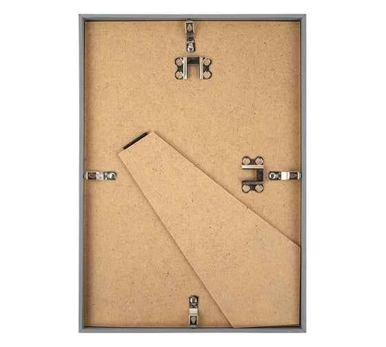 Рамка BRAUBERG Slim 21x30 см, серебристая, пластик, багет 8 мм, плотный задник с ножкой, акриловый экран 391316