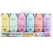 Набор текстовыделителей BRAUBERG Kids Cute Cats Pastel мини 6 цветов, линия 1-5 мм 152436