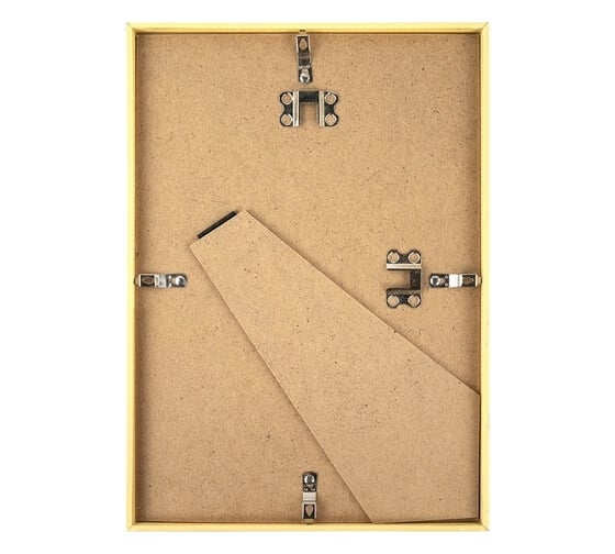 Рамка BRAUBERG Slim 21x30 см, золотистая, пластик, багет 8 мм, плотный задник с ножкой, акриловый экран 391315