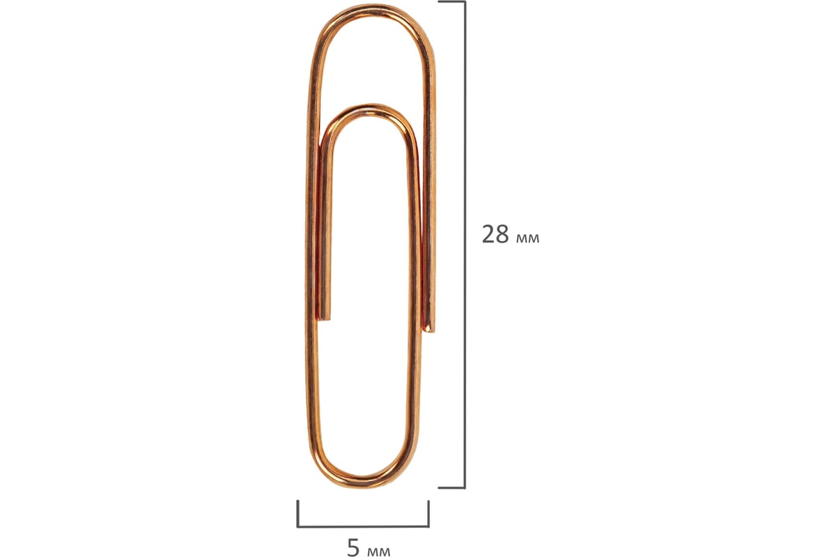 Скрепки BRAUBERG 28 мм, омедненные, 100 шт, в картонной коробке 270448