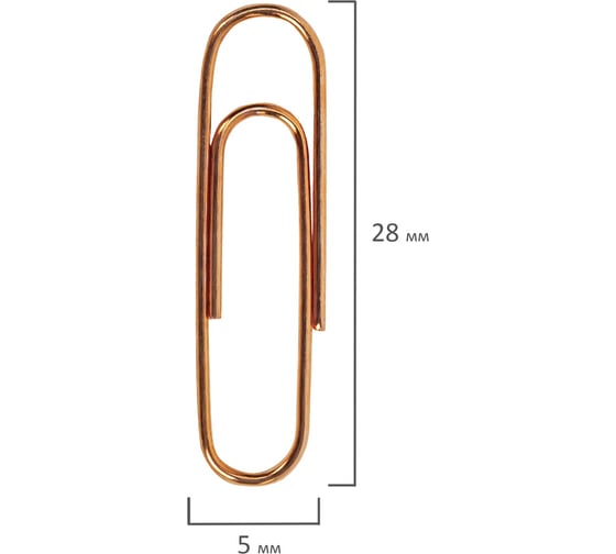 Скрепки BRAUBERG 28 мм, омедненные, 100 шт, в картонной коробке 270448