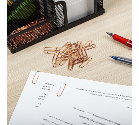 Скрепки BRAUBERG 28 мм, омедненные, 100 шт, в картонной коробке 270448