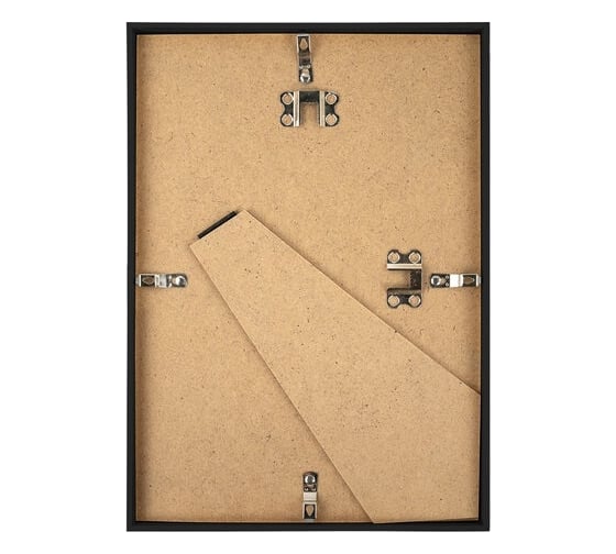 Рамка BRAUBERG Slim 21x30 см, черная, пластик, багет 8 мм, плотный задник с ножкой, акриловый экран 391317
