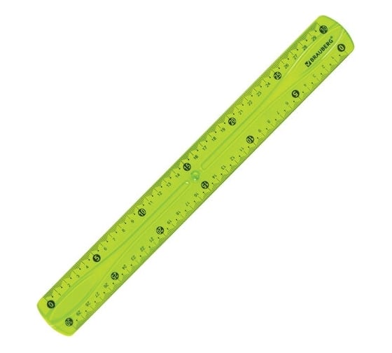 Линейка BRAUBERG Flex 30 см, гибкая, пластиковая, ассорти, европодвес 210675