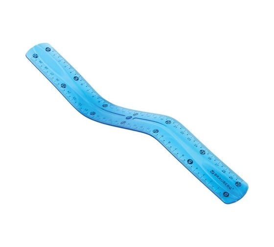 Линейка BRAUBERG Flex 30 см, гибкая, пластиковая, ассорти, европодвес 210675