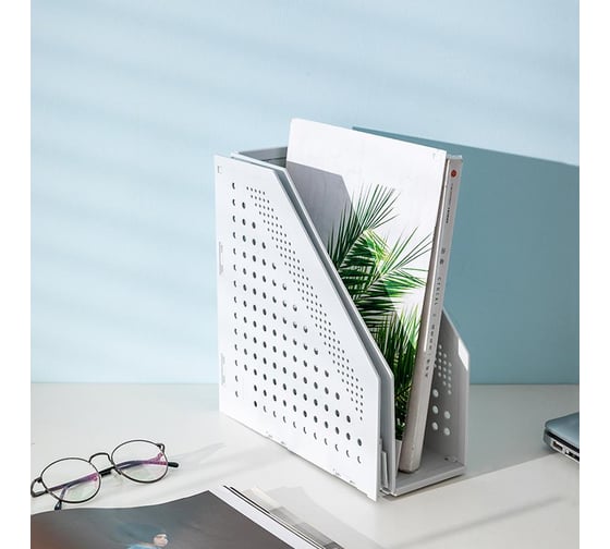 Вертикальный накопитель DELI 78999grey складной, 2 отделения, серый 1408480