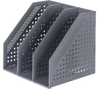 Вертикальный накопитель DELI 78995dgrey складной, 3 отделения, темно-серый 1408476