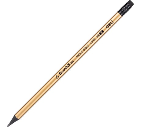 Чернографитный карандаш DELI hb, трехгранный, с ластиком, ассорти 1589774