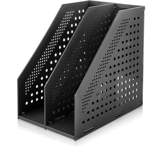 Вертикальный накопитель DELI 78999black складной, 2 отделения, черный 1408479