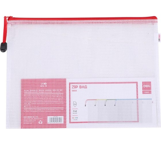 Папка-конверт DELI e5654, на молнии, А4, pp 0.23 мм, ассорти 1406444 1