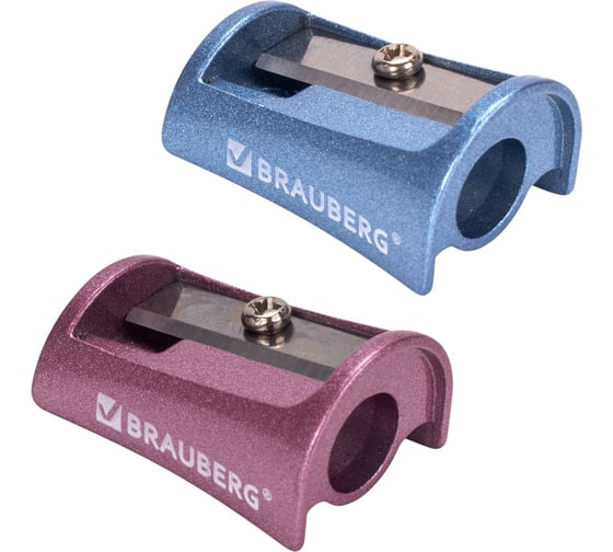 Точилка BRAUBERG Arc цинковая, корпус ассорти 228455