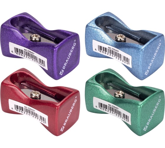 Точилка BRAUBERG ZigZag металлическая, корпус ассорти 228457