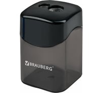 Точилка для чернографитных карандашей BRAUBERG Win 2 отверстия, с большим контейнером, с крышкой, ассорти 222495