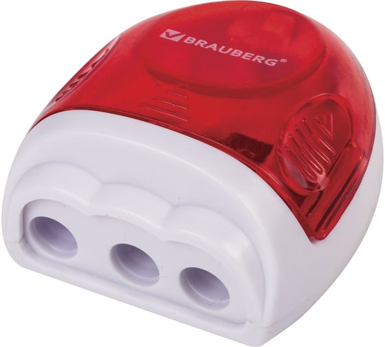 Точилка BRAUBERG Tern с контейнером, пластиковая, овальная, 3 отверстия, цвет ассорти 226939