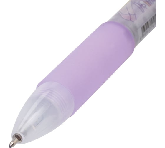 Шариковая автоматическая ручка BRAUBERG First Love с грипом, синяя, подвеска, корпус ассорти, узел 0.5 мм, линия письма 0.3 мм 141285