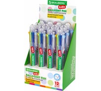 Многоцветная шариковая автоматическая ручка BRAUBERG Kids 8 Цветов, узел 0.7 мм, в дисплее 143937