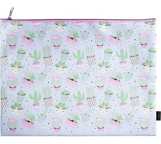 Папка LOREX 1 отделение А4 SENSITIVE CACTUS 330x260 мм молния ПВХ LXPOMP-SC 1