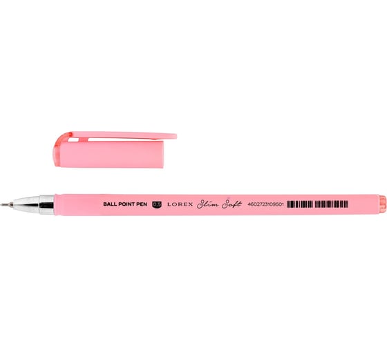 Набор шариковых ручек LOREX PASTEL SLIM SOFT синий 1 цвет, 0,5 мм 4 шт круглый корпус ultra-soft touch игольчатый наконечник LXOPSS-PS1-4p
