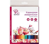 Набор акварельных карандашей АРТформат 18 цв. трехгран. корп. дерев. карт.уп. AF03-041-18