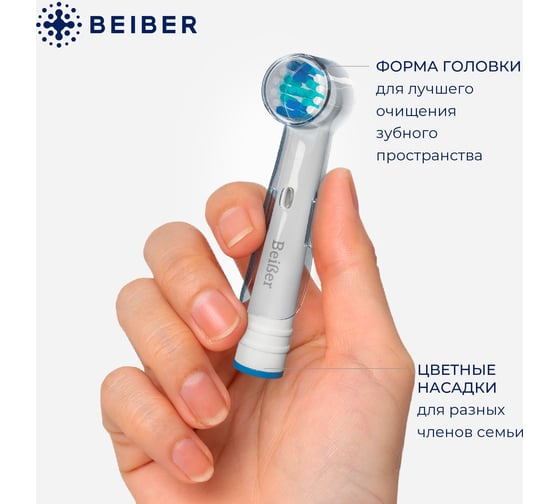 Насадки BEIBER classic с колпачками, для щеток oral-b eb17-p, 2 шт. CLASSIC(2)