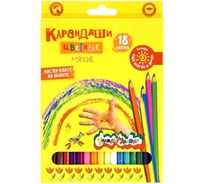 Набор цветных карандашей Каляка-Маляка 18 цв. шестигран. корп. дерев. карт.уп. ККМ18