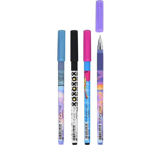 Набор гелевых ручек LOREX MIX SLIM SOFT GRIP 0,5 мм ассорти 4 шт LXGPSSG-MX-4p