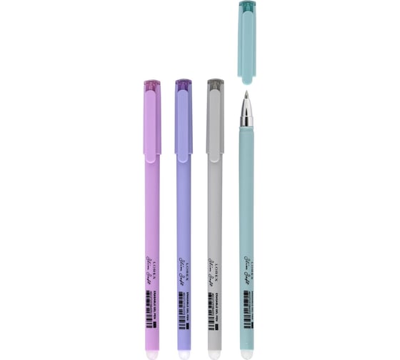 Набор гелевых стираемых ручек LOREX PASTEL Slim Soft 0,5 мм синий 4 шт ultra-soft touch LXEPSS-PS4-4p