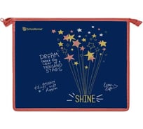 Папка для тетрадей Schoolformat 1 отделение А5 SHINE BRIGHT 235x190x50 молния, картон, полиэстер, синий, для девочек ПТКМ1А5-ШНБ