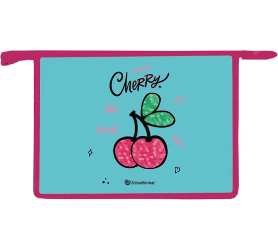 Папка для тетрадей Schoolformat 1 отделение А4 CHERRIES 325x230x55 молния, пластик, для девочек ПТПМА4-ЧРИ 1