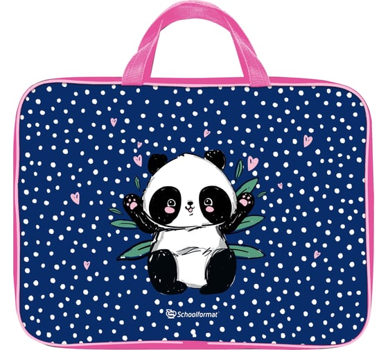 Папка для труда Schoolformat с ручкой А4 PANDASTIC 350x265x60 ткань, синий, для девочек ПТРТМР-ПНС