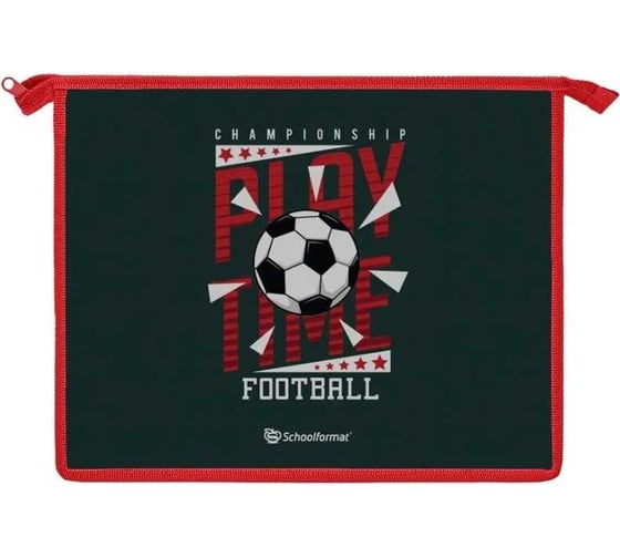 Папка для тетрадей Schoolformat 1 отделение А5 PLAY TIME 235x190x50 молния, картон, полиэстер, темно-зеленый, для мальчиков ПТКМ1А5-ПЛТ