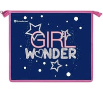 Папка для тетрадей Schoolformat 1 отделение А5 GIRL WONDER 235x190x50 молния, пластик, синий, для девочек ПТПМ1А5-ГЛВ