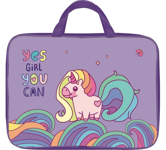 Папка для труда Schoolformat с ручкой А4 FAIRYTALE UNICORN 350x265x60 ткань, для девочек ПТРТМР-СКЕ 1