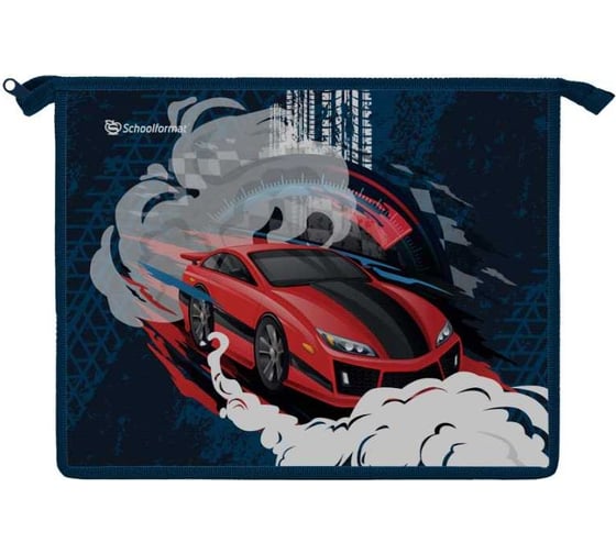 Папка для тетрадей Schoolformat 1 отделение А5 RIDE FOR LIFE 235x190x50 молния, пластик, синий, для мальчиков ПТПМ1А5-РФЛ